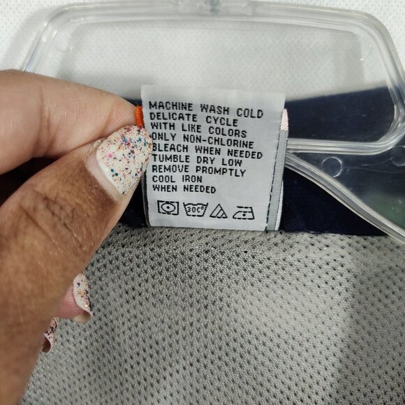 Nike Bauer Hockey Full Zip Jacket Women Size L Vented Zip Pockets Blue Tan - Picture 9 of 10